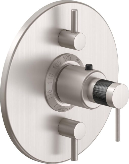 California Faucets D Street StyleTherm con Control de Volumen Doble - Placa Redonda - Palanca Redonda