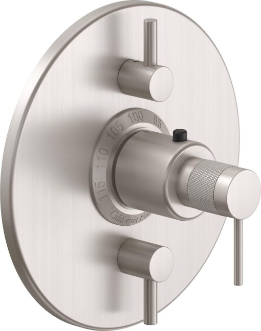 California Faucets D Street StyleTherm con Control de Volumen Doble - Placa Redonda - Palanca Redonda