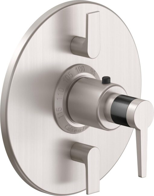 California Faucets D Street StyleTherm con Control de Volumen Doble - Placa Redonda - Palanca Plana