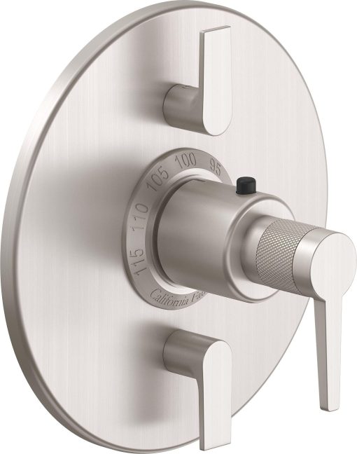 California Faucets D Street StyleTherm con Control de Volumen Doble - Placa Redonda - Palanca Plana