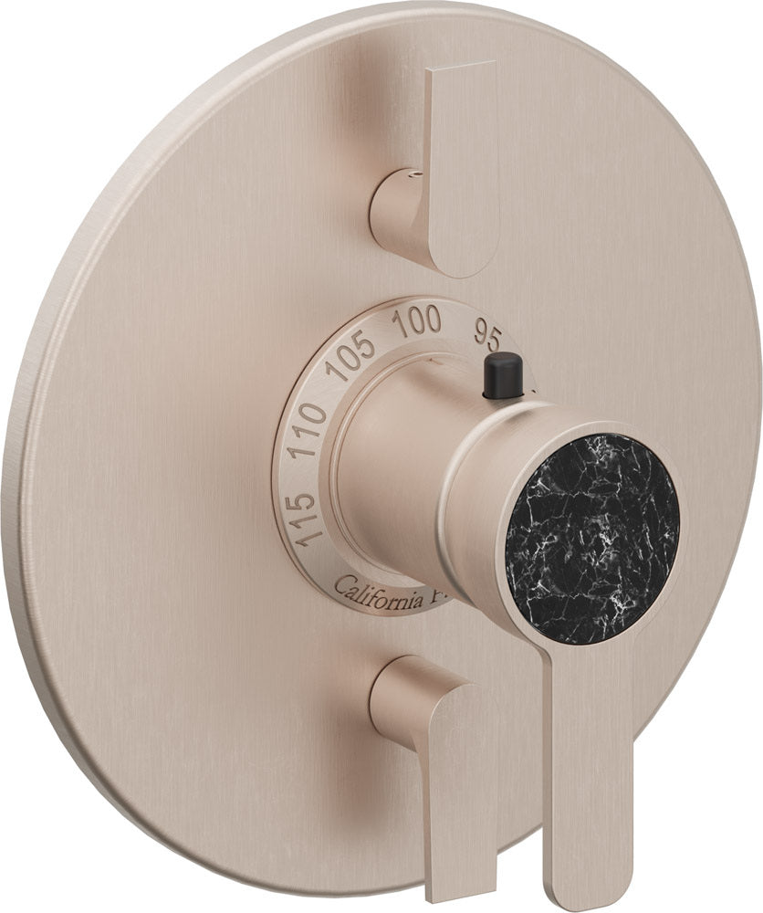 California Faucets Capitola StyleTherm con Control de Volumen Doble - Placa Redonda - Níquel Satinado