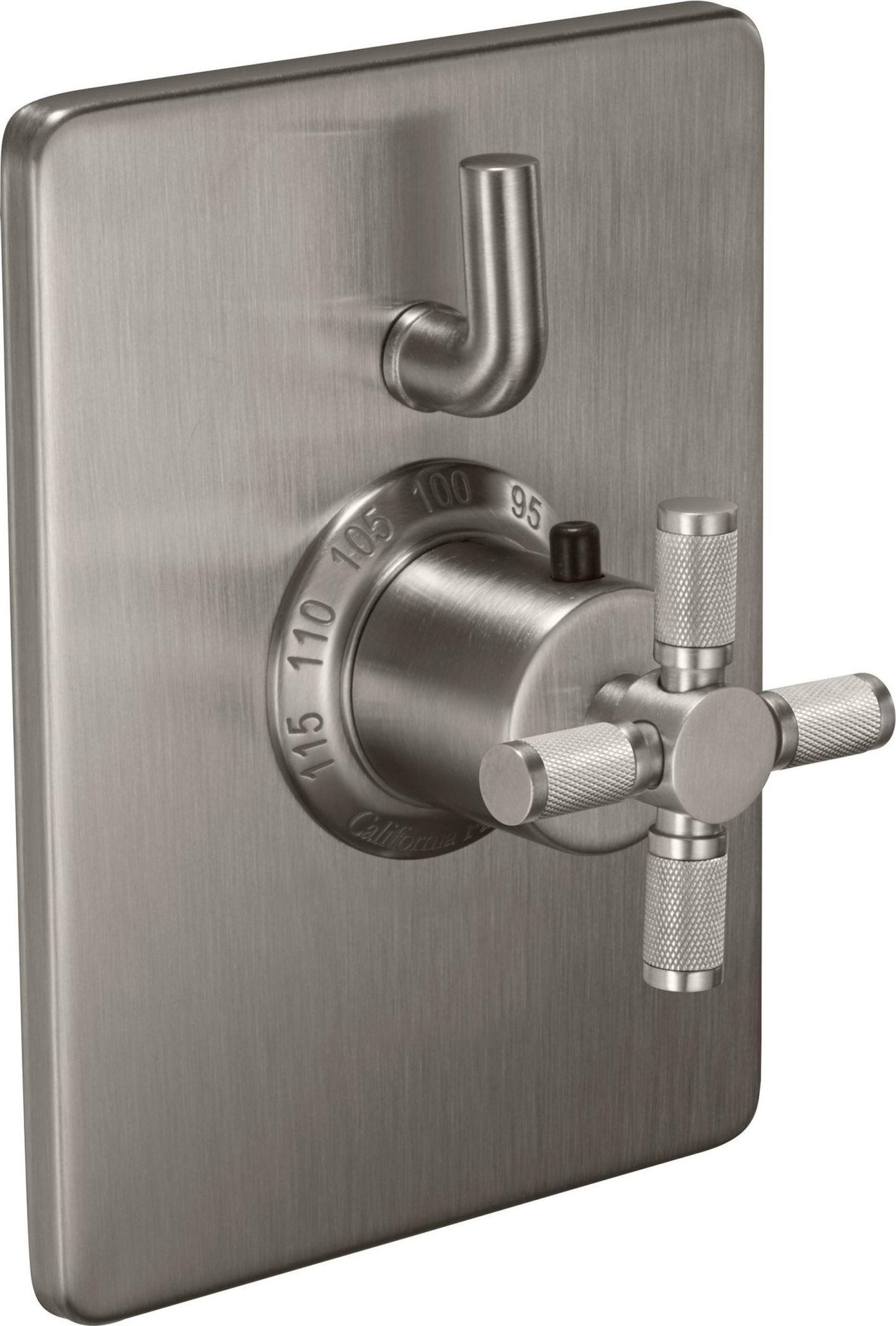 California Faucets Descanso StyleTherm con Control de Volumen Individual - Manija de Cruz Moleteada