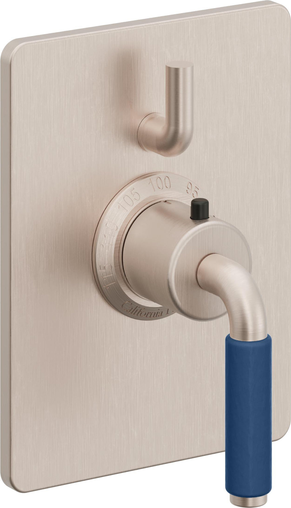 California Faucets Cayucos StyleTherm con Control de Volumen Individual - Palanca de Porcelana Azul