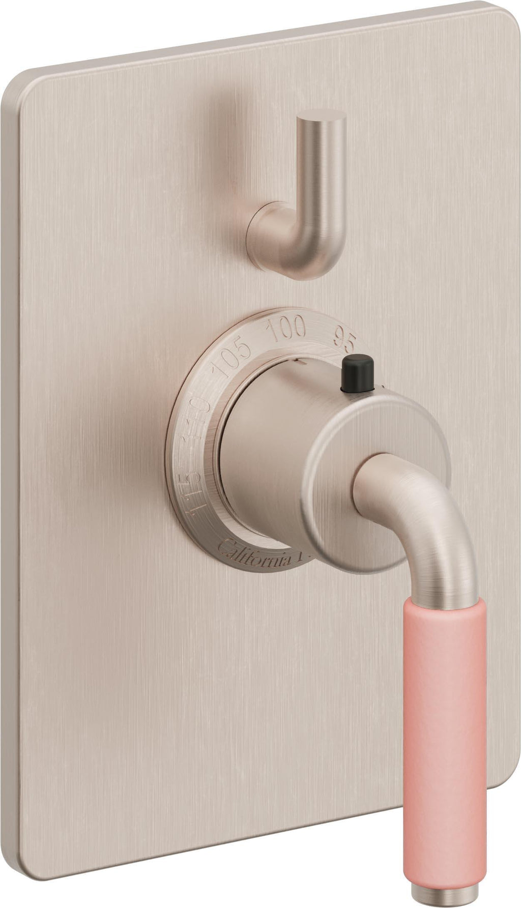 California Faucets Cayucos StyleTherm con Control de Volumen Individual - Palanca de Porcelana Rosa