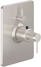 California Faucets D Street StyleTherm con Control de Volumen Individual - Placa Rectangular - Palanca Redonda - Satin Nickel