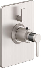 California Faucets D Street StyleTherm con Control de Volumen Individual - Placa Rectangular - Palanca Plana - Satin Nickel