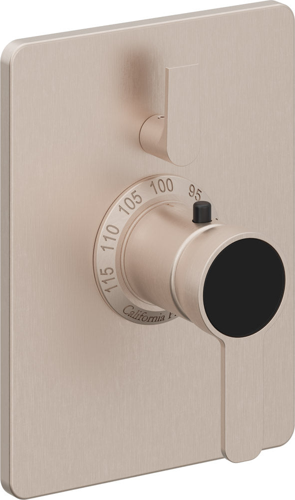 California Faucets Capitola StyleTherm con Control de Volumen Individual - Placa Rectangular - Níquel Satinado