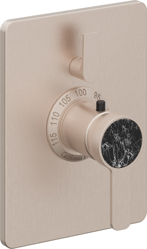California Faucets Capitola StyleTherm con Control de Volumen Individual - Placa Rectangular - Níquel Satinado