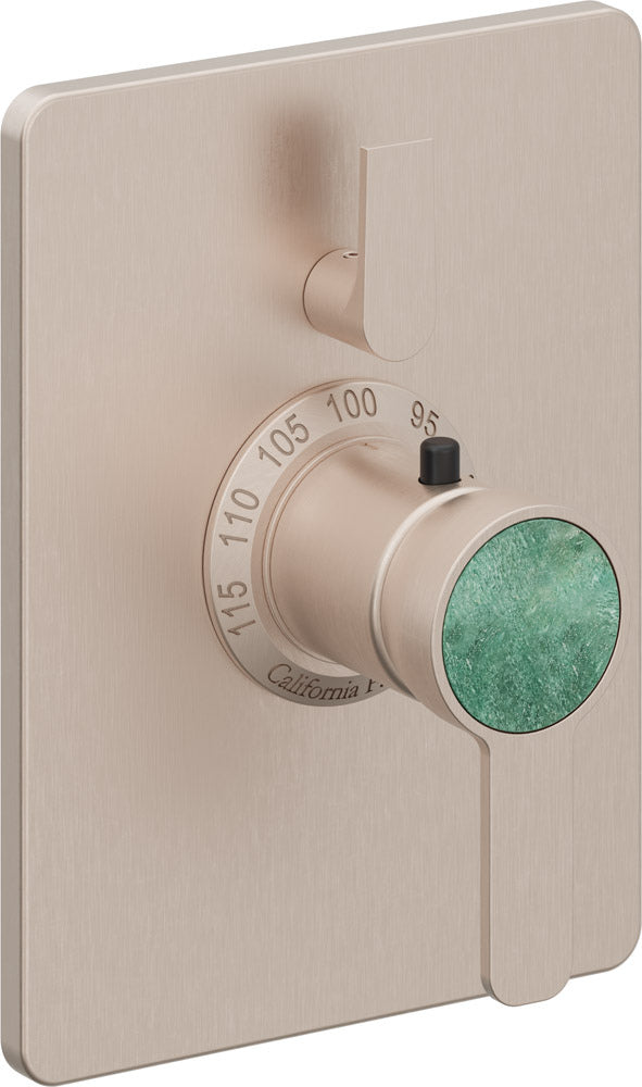 California Faucets Capitola StyleTherm con Control de Volumen Individual - Placa Rectangular - Níquel Satinado