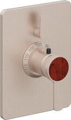 California Faucets Capitola StyleTherm con Control de Volumen Individual - Placa Rectangular - Níquel Satinado