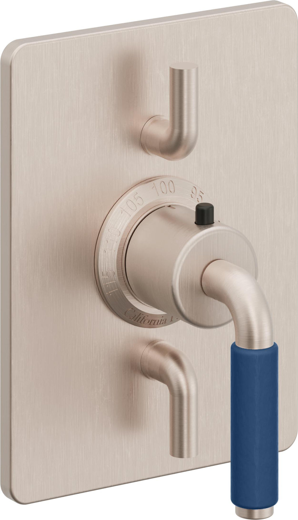 California Faucets Cayucos StyleTherm con Control de Volumen Doble - Palanca de Porcelana Azul