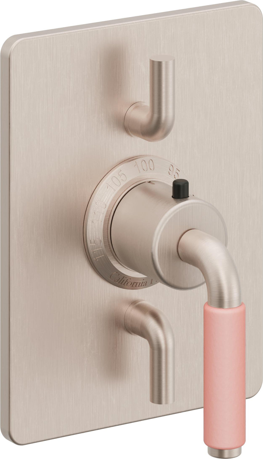 California Faucets Cayucos StyleTherm con Control de Volumen Doble - Palanca de Porcelana Rosa
