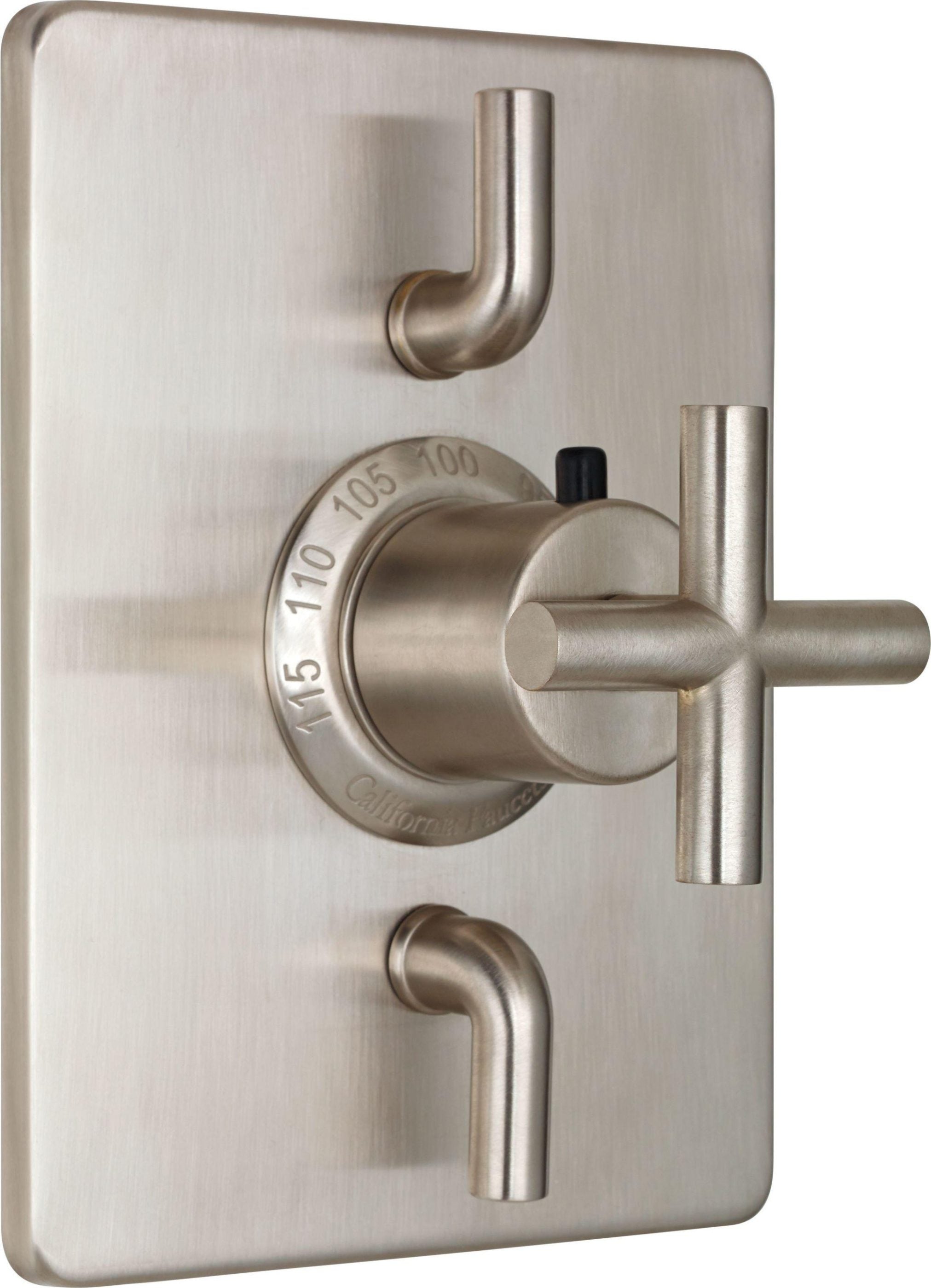 California Faucets Tiburon StyleTherm con Control de Doble Volumen - Manija de Cruz