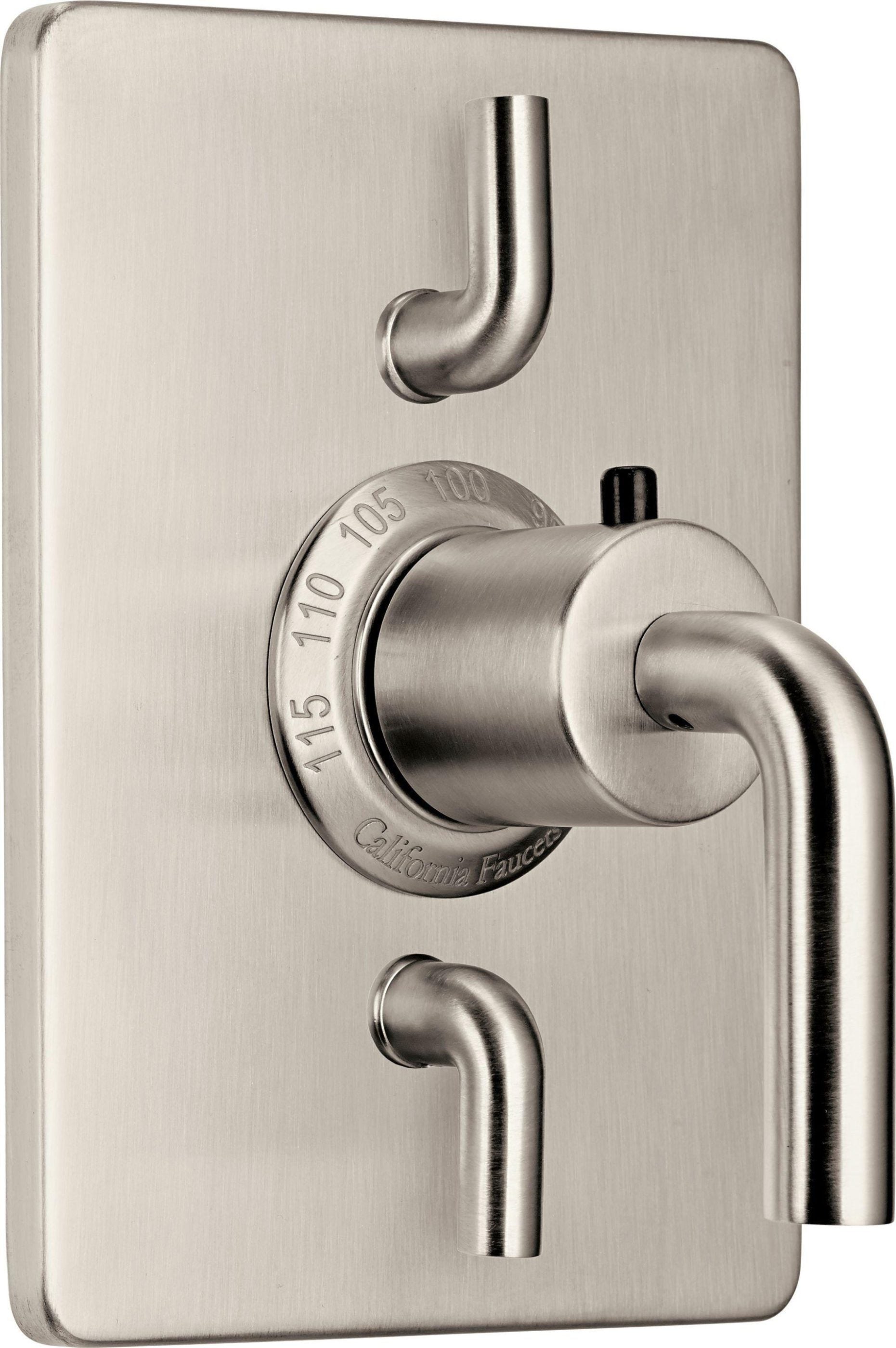 California Faucets Tamalpais Juego de StyleTherm con Control de Volumen Doble Solamente - Níquel Satinado