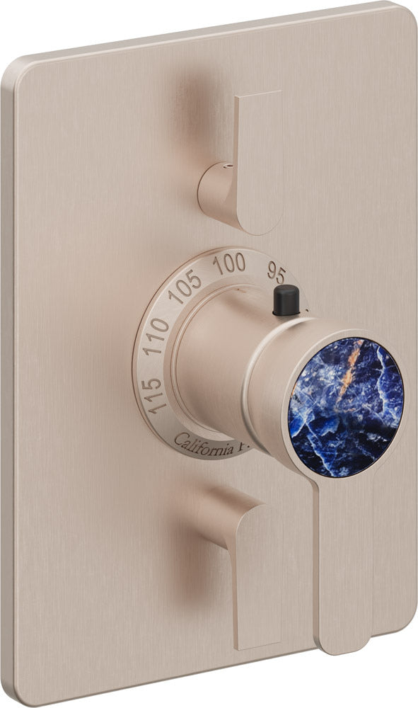 California Faucets Capitola StyleTherm con Control de Volumen Doble - Placa Rectangular - Níquel Satinado