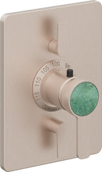 California Faucets Capitola StyleTherm con Control de Volumen Doble - Placa Rectangular - Níquel Satinado