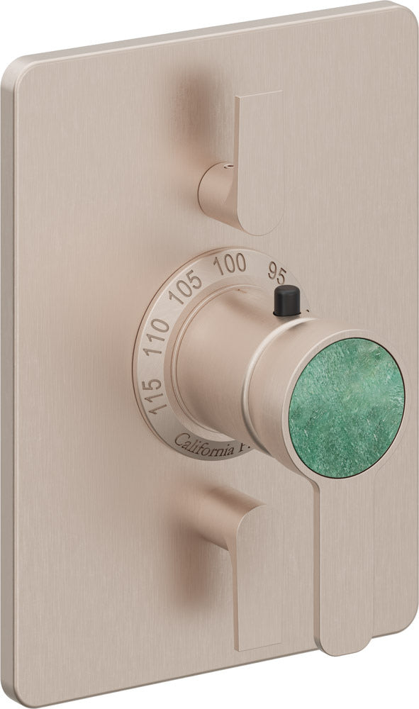 California Faucets Capitola StyleTherm con Control de Volumen Doble - Placa Rectangular - Níquel Satinado