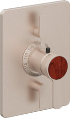 California Faucets Capitola StyleTherm con Control de Volumen Doble - Placa Rectangular - Níquel Satinado