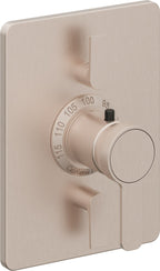 California Faucets Capitola StyleTherm con Control de Volumen Doble - Placa Rectangular - Níquel Satinado