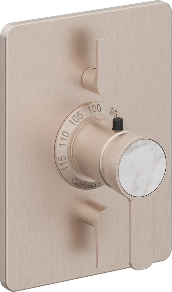 California Faucets Capitola StyleTherm con Control de Volumen Doble - Placa Rectangular - Níquel Satinado