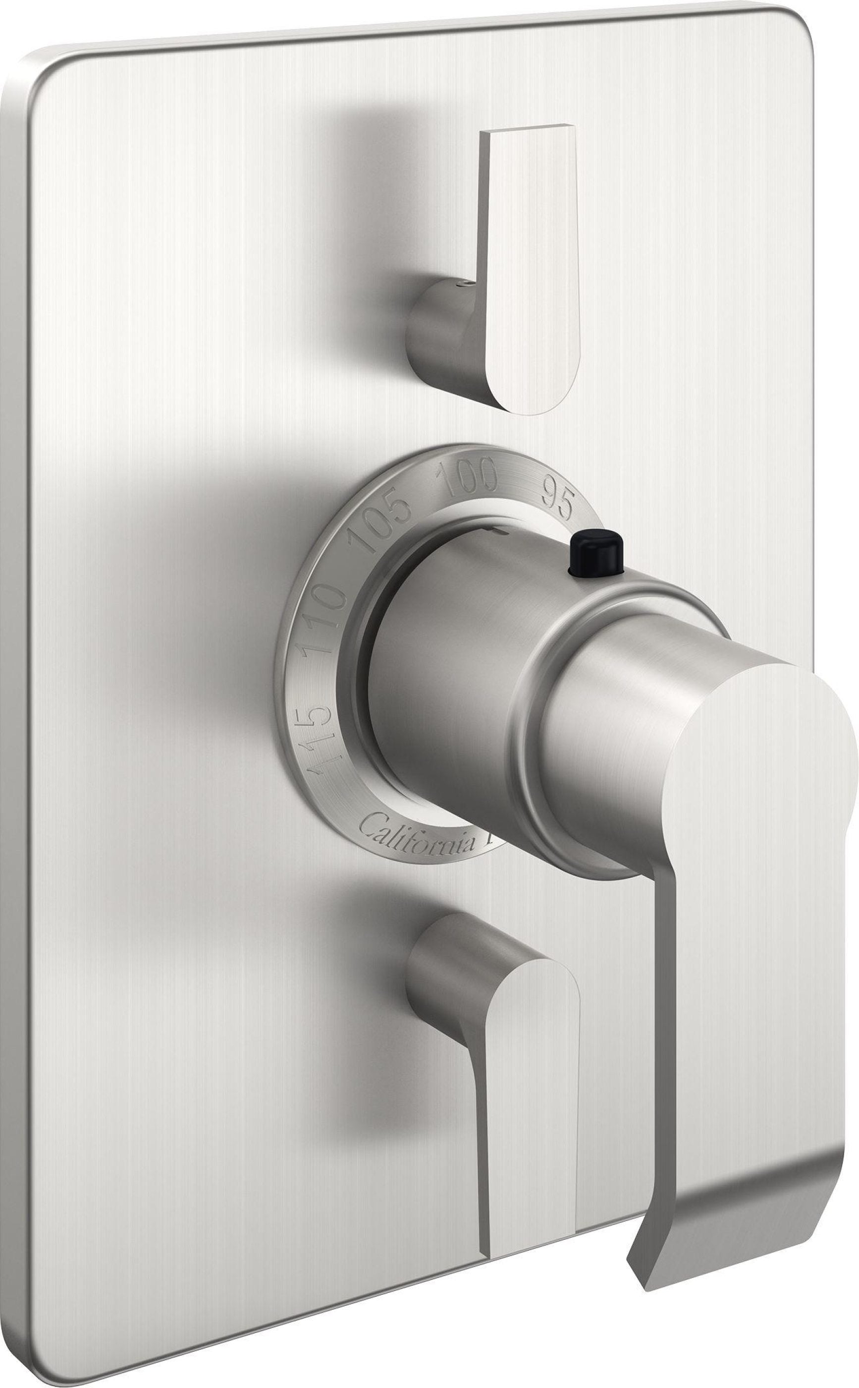 California Faucets Libretto StyleTherm con Control de Volumen Doble - Placa Rectangular - Níquel Satinado
