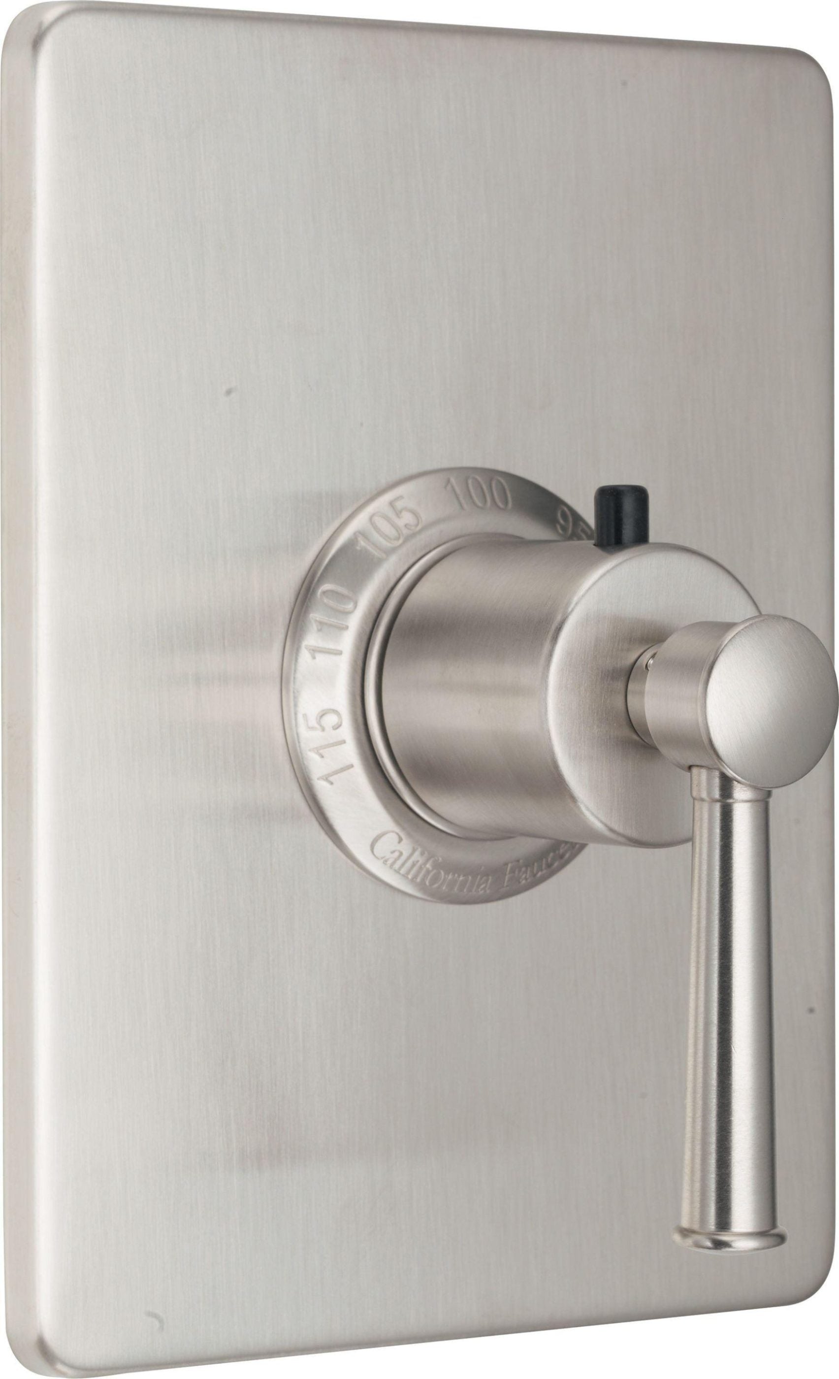 California Faucets Miramar StyleTherm Termostático de 3/4" - Placa Rectangular, Manija de Palanca
