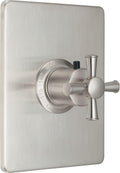 California Faucets Miramar StyleTherm Termostático de 3/4" - Placa Rectangular, Manija de Cruz