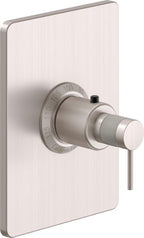 California Faucets D Street StyleTherm Termostático de 3/4" - Placa Rectangular - Palanca Redonda - Satin Nickel