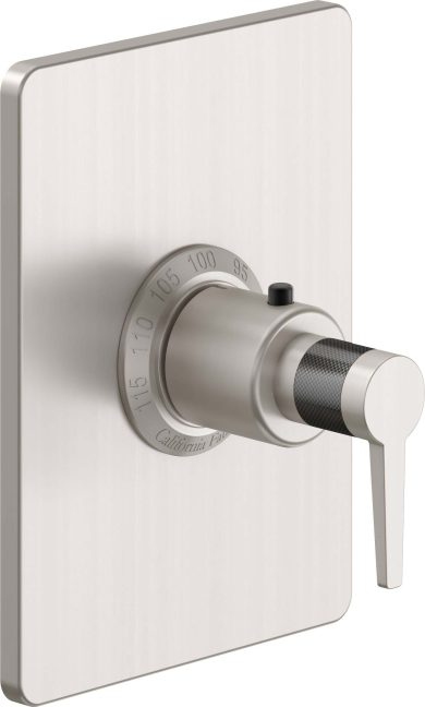 California Faucets D Street StyleTherm Termostático de 3/4" - Placa Rectangular - Palanca Plana - Satin Nickel