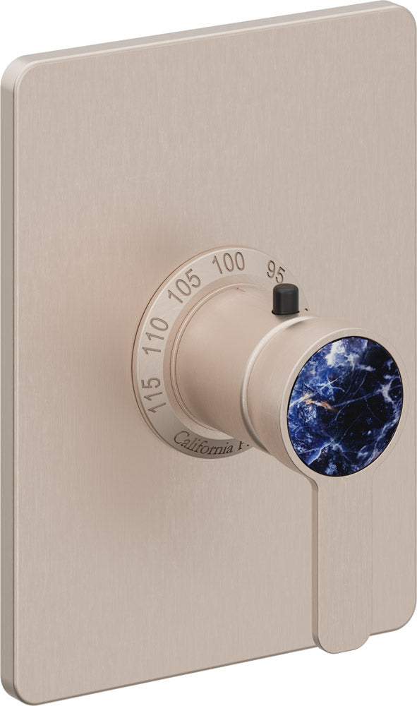 California Faucets Capitola StyleTherm Termostático de 3/4" - Placa Rectangular - Níquel Satinado