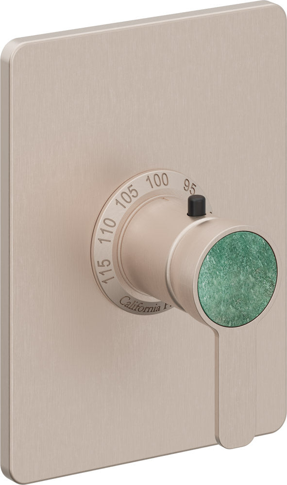 California Faucets Capitola StyleTherm Termostático de 3/4" - Placa Rectangular - Níquel Satinado