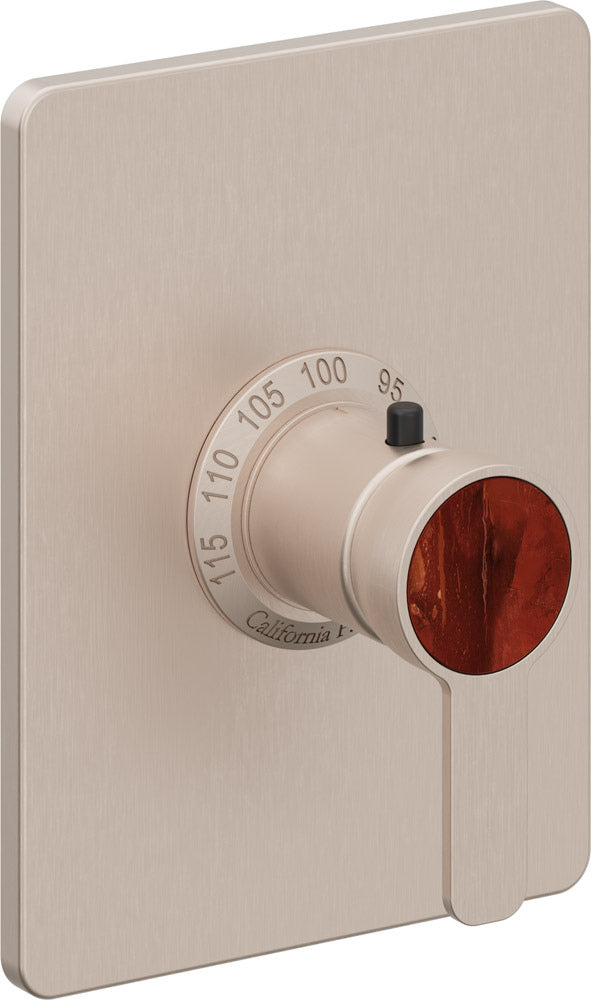 California Faucets Capitola StyleTherm Termostático de 3/4" - Placa Rectangular - Níquel Satinado