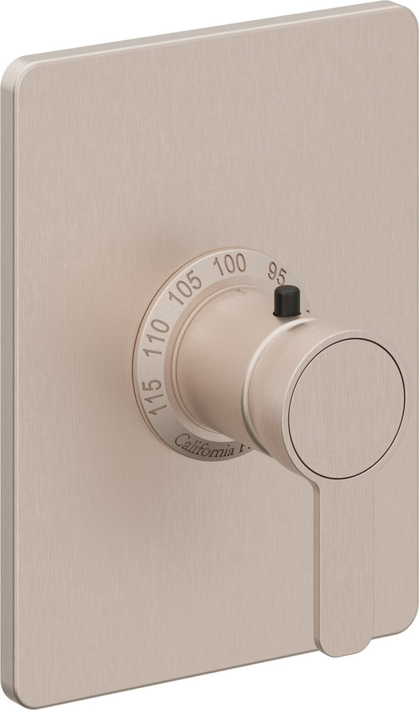 California Faucets Capitola StyleTherm Termostático de 3/4" - Placa Rectangular - Níquel Satinado