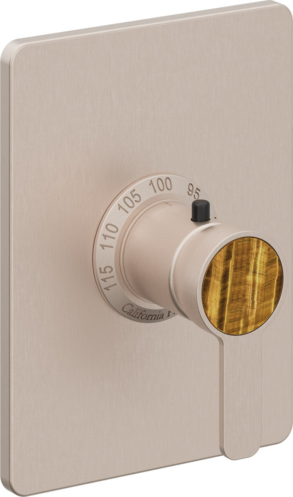 California Faucets Capitola StyleTherm Termostático de 3/4" - Placa Rectangular - Níquel Satinado