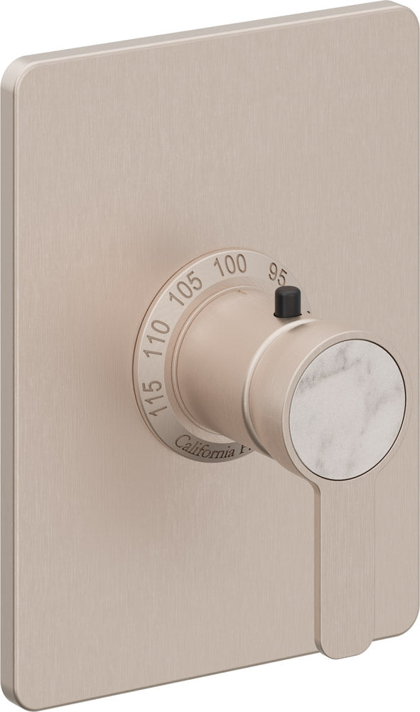 California Faucets Capitola StyleTherm Termostático de 3/4" - Placa Rectangular - Níquel Satinado