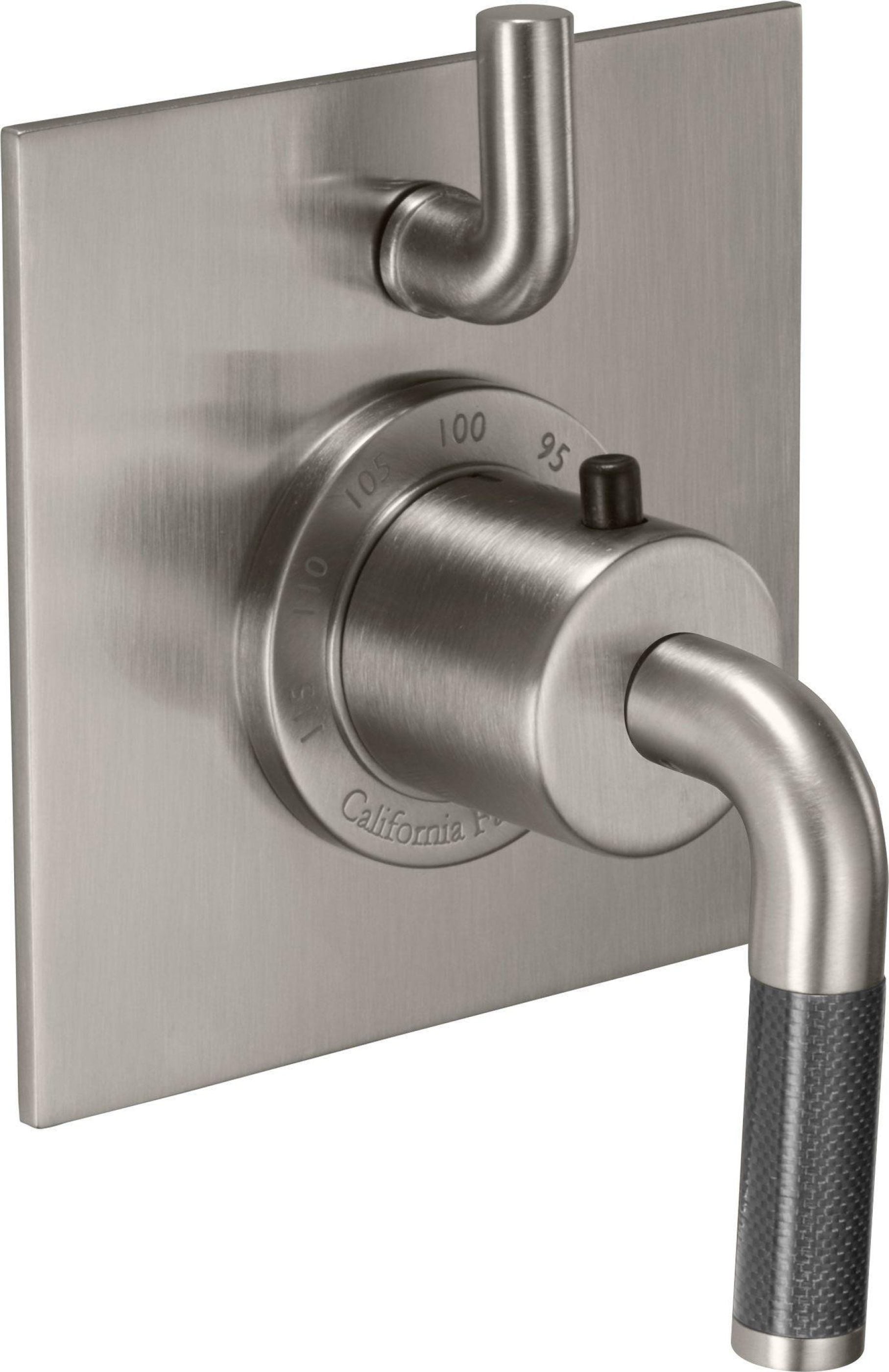 California Faucets Descanso StyleTherm con Control de Volumen Individual - Palanca de Fibra de Carbono