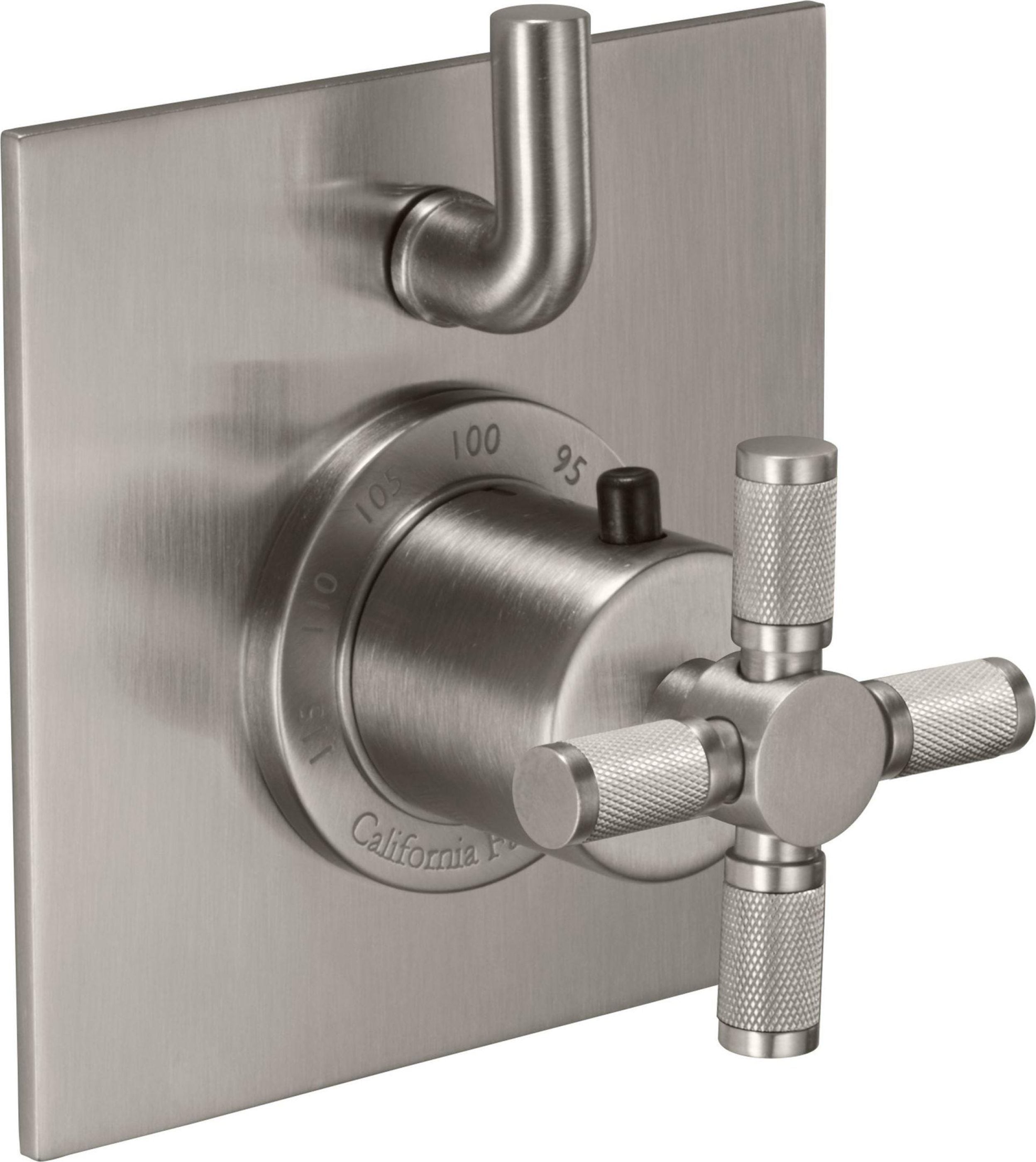 California Faucets Descanso StyleTherm con Control de Volumen Individual - Manija de Cruz Moleteada