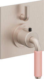 California Faucets Cayucos StyleTherm con Control de Volumen Individual - Palanca de Porcelana Rosa