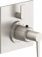 California Faucets D Street StyleTherm con Control de Volumen Individual - Placa Plana - Palanca Plana - Satin Nickel