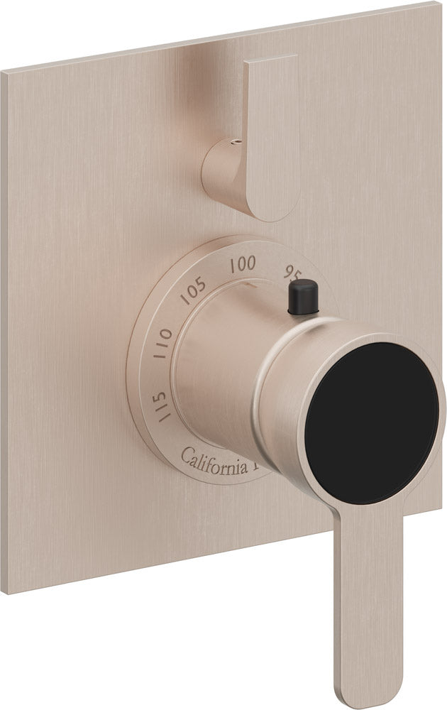 California Faucets Capitola StyleTherm con Control de Volumen Individual - Placa Plana - Níquel Satinado