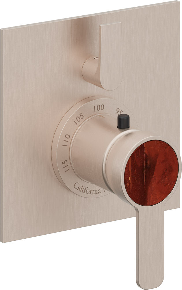 California Faucets Capitola StyleTherm con Control de Volumen Individual - Placa Plana - Níquel Satinado