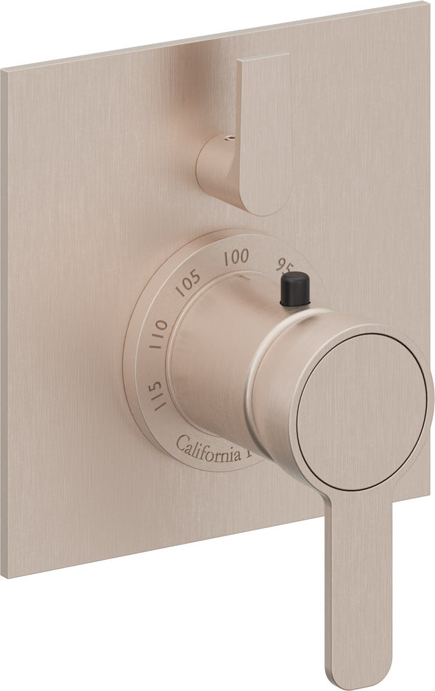 California Faucets Capitola StyleTherm con Control de Volumen Individual - Placa Plana - Níquel Satinado