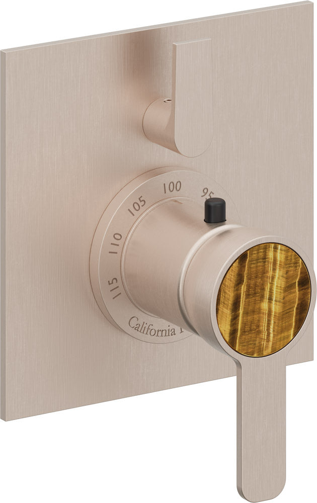 California Faucets Capitola StyleTherm con Control de Volumen Individual - Placa Plana - Níquel Satinado