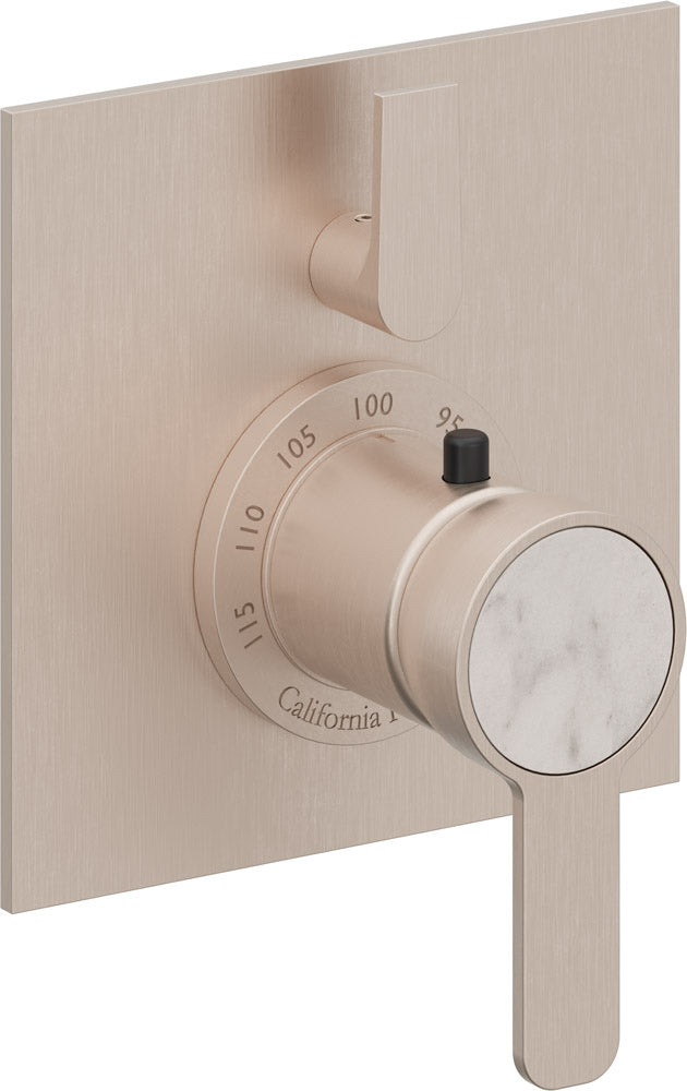 California Faucets Capitola StyleTherm con Control de Volumen Individual - Placa Plana - Níquel Satinado