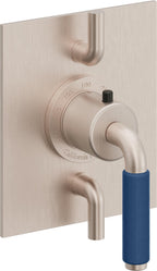 California Faucets Cayucos StyleTherm con Control de Volumen Doble - Palanca de Porcelana Azul
