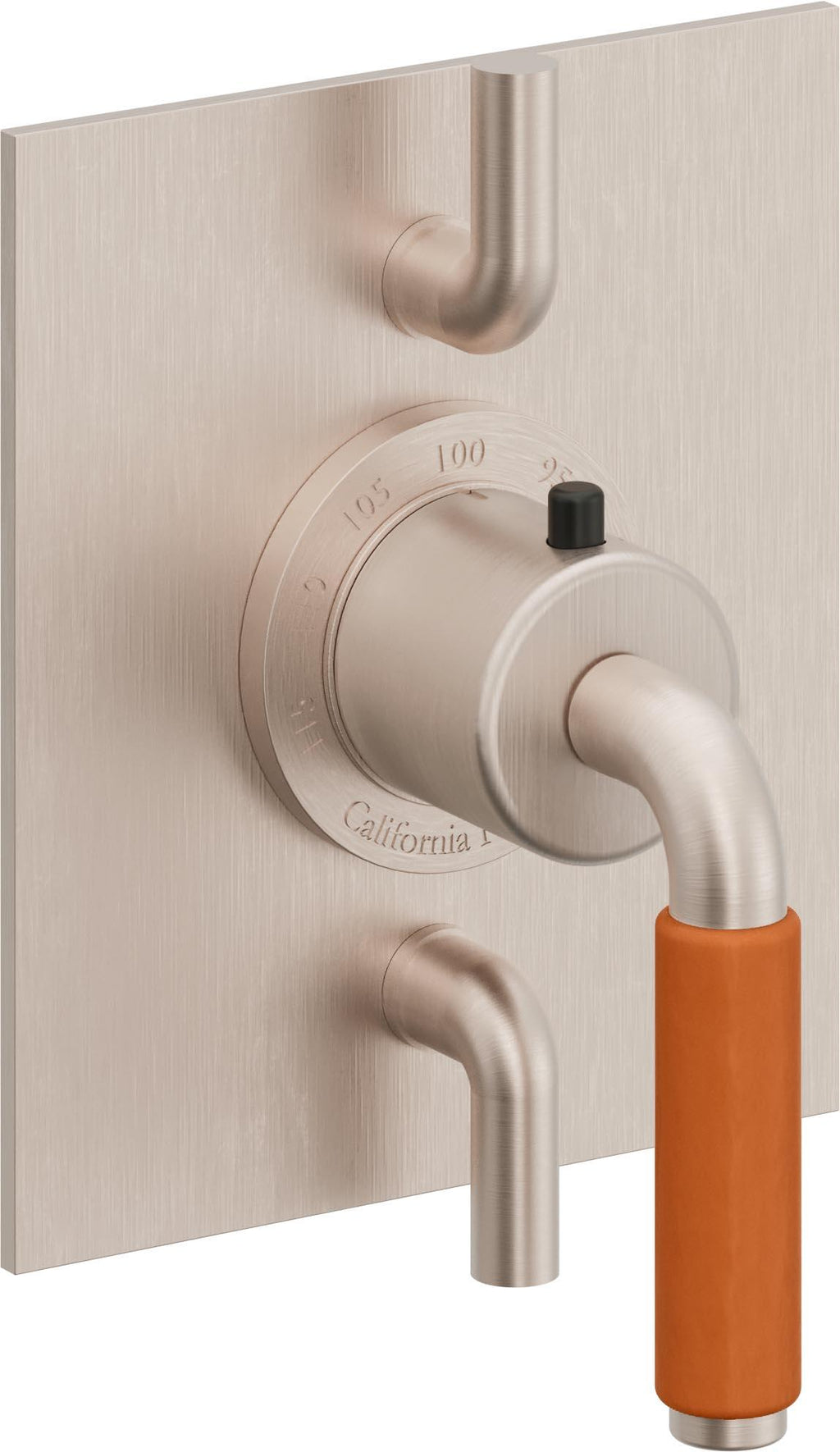 California Faucets Cayucos StyleTherm con Control de Volumen Doble - Palanca de Porcelana Naranja