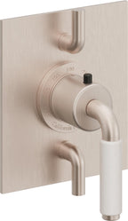 California Faucets Cayucos StyleTherm con Control de Volumen Doble - Palanca de Porcelana Blanca