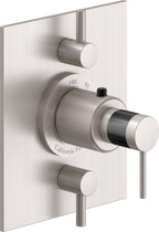 California Faucets D Street StyleTherm con Control de Volumen Doble - Placa Plana - Palanca Redonda - Satin Nickel