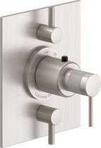 California Faucets D Street StyleTherm con Control de Volumen Doble - Placa Plana - Palanca Redonda - Satin Nickel
