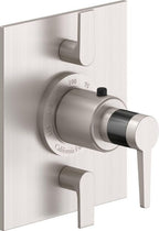 California Faucets D Street StyleTherm con Control de Volumen Doble - Placa Plana - Palanca Plana - Satin Nickel